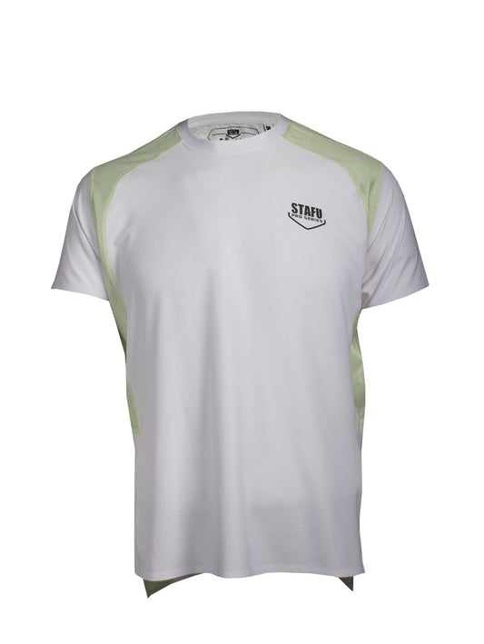 Reeftech Kısa Kollu Performans T-Shirt - Beyaz- Fıstık Yeşili - Stafu Pro Series