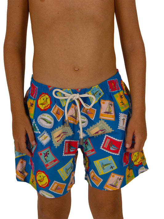 Salty Dog Jr. Hızlı Kuruyan Mayo Şort - Stamp Mavi - Stafu Pro Series