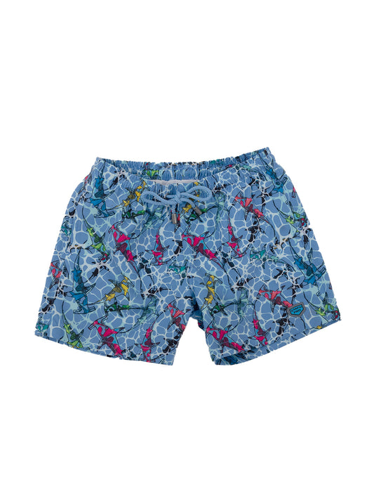 Salty Dog Jr. Hızlı Kuruyan Mayo Şort - Colorful Shark - Stafu Pro Series