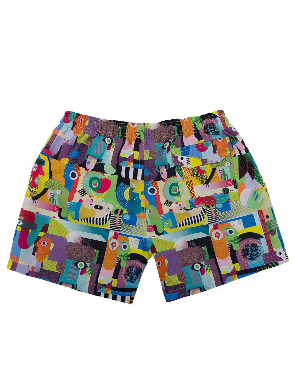 Salty Dog Jr. Hızlı Kuruyan Mayo Şort - Colorful Faces - Stafu Pro Series