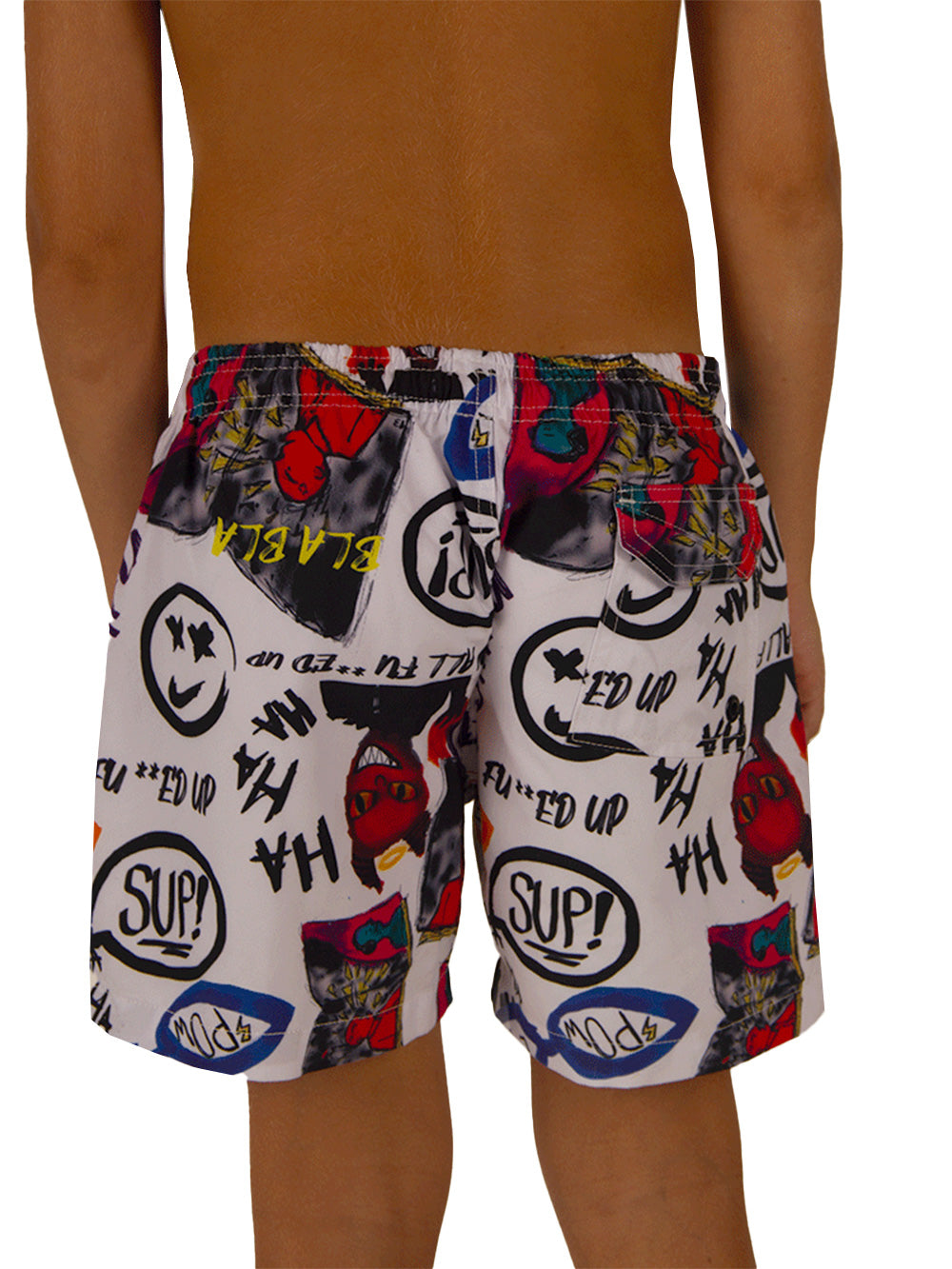 Salty Dog Jr. Hızlı Kuruyan Mayo Şort - Devil Beyaz - Stafu Pro Series