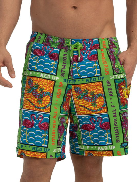 Salty Dog V3 Hızlı Kuruyan Mayo Şort - Eye Of The Tiger - Stafu Pro Series