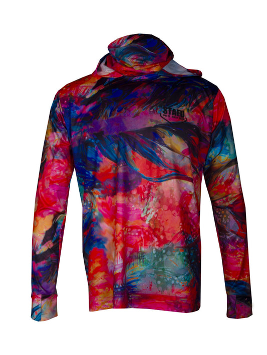 Stratos Kapüşonlu ve Maskeli UPF 40+ Performans T-Shirt - Dusk