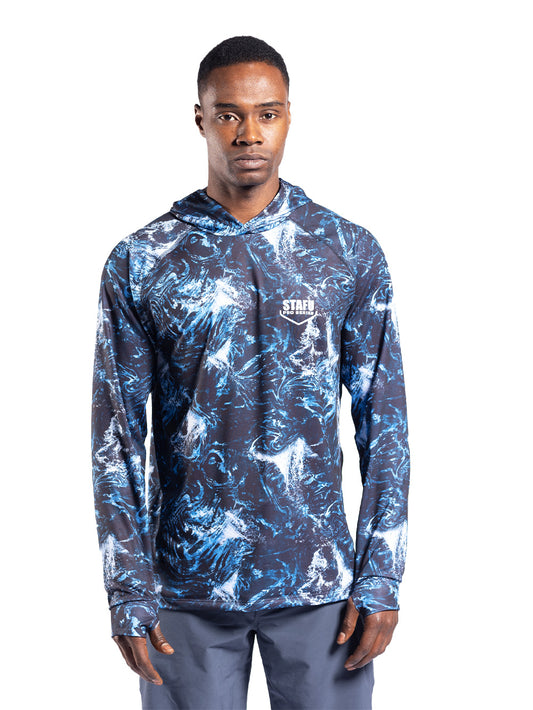 Tasman Kapüşonlu UV Korumalı Performans T-Shirt - Dark Storm - Stafu Pro Series