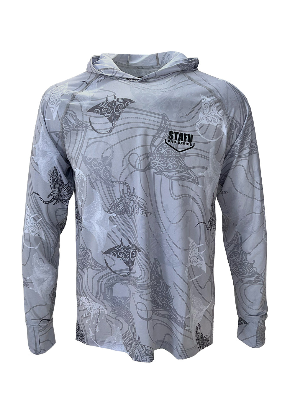 Tasman Kapüşonlu UV Korumalı Performans T-Shirt - Manta Gri - Stafu Pro Series