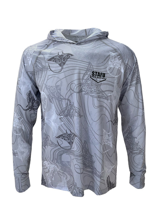 Tasman Kapüşonlu UV Korumalı Performans T-Shirt - Manta Gri - Stafu Pro Series