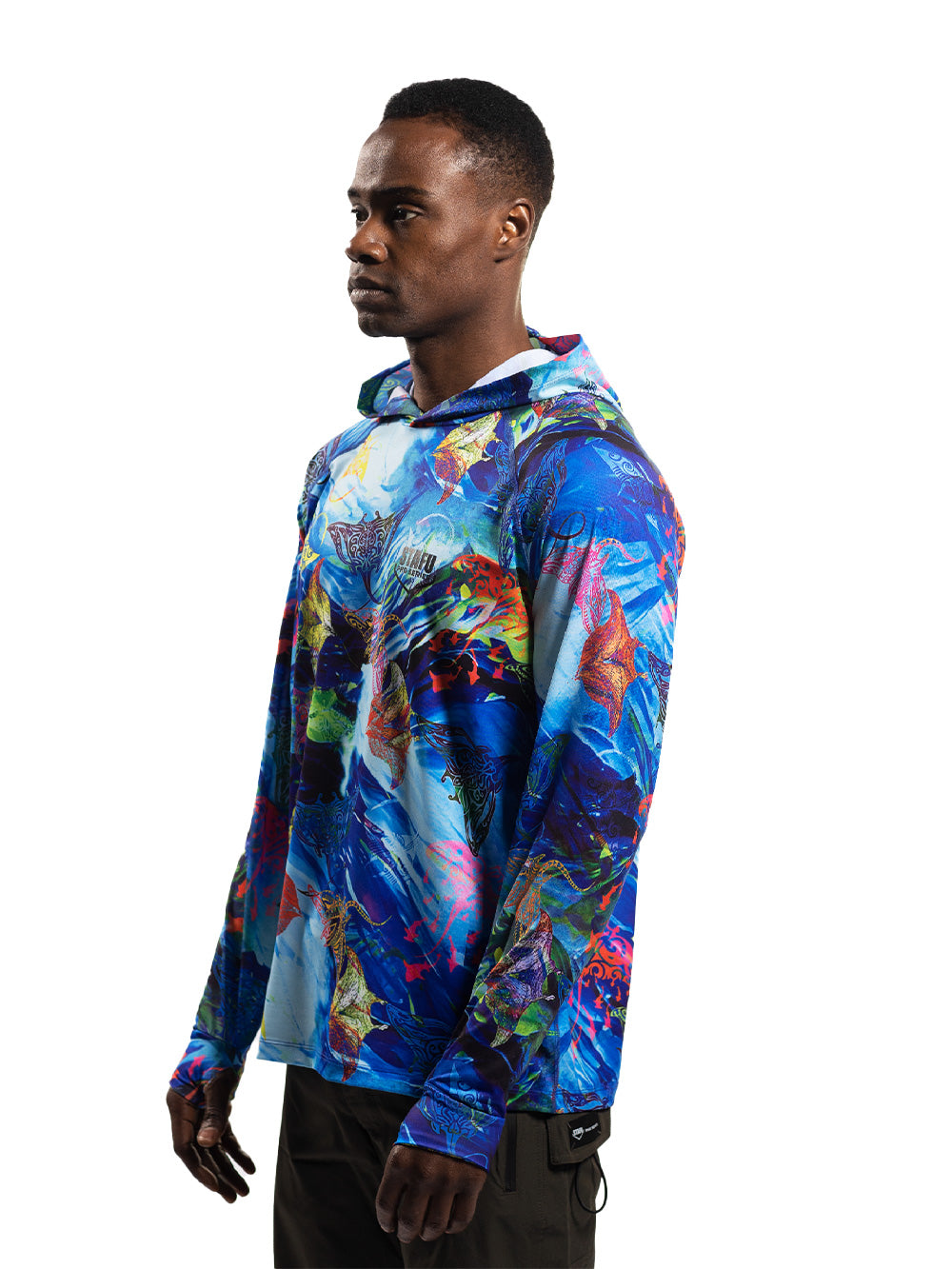 Tasman Kapüşonlu UV Korumalı Performans T-Shirt - Manta Mavi - Stafu Pro Series