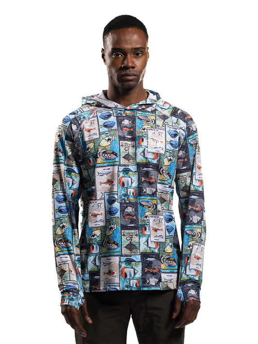 Tasman Kapüşonlu UV Korumalı Performans T-Shirt - Stamp - Stafu Pro Series