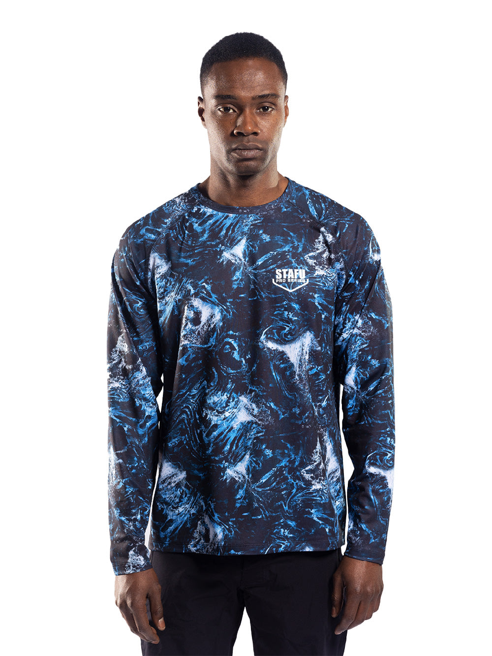 Tasman Yuvarlak Yaka UV Korumalı Performans T-shirt - Dark Storm - Stafu Pro Series