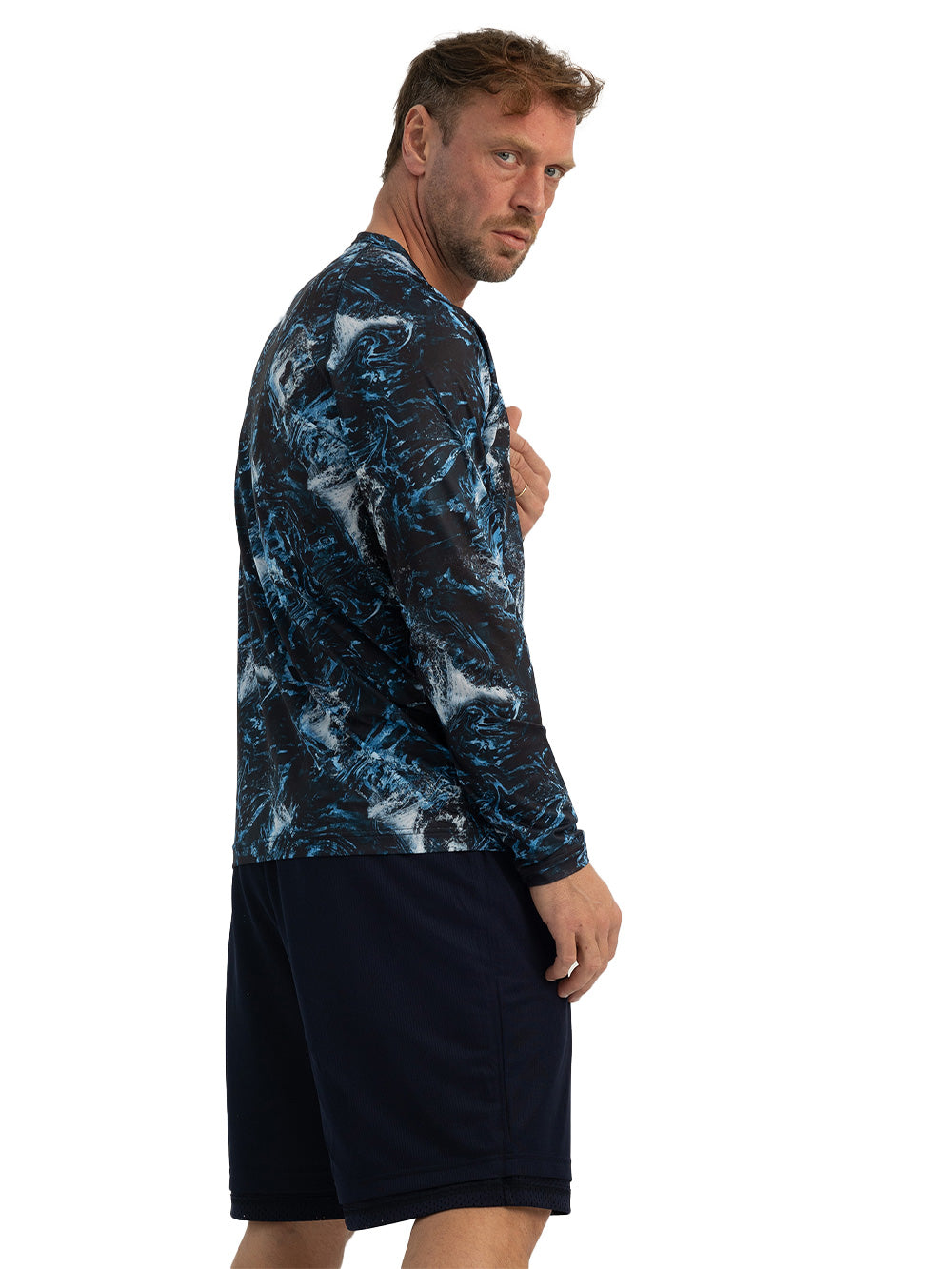 Tasman Yuvarlak Yaka UV Korumalı Performans T-shirt - Dark Storm - Stafu Pro Series