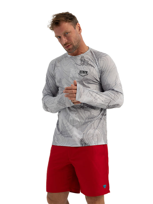 Tasman Yuvarlak Yaka UV Korumalı Performans T-shirt - Manta Gri - Stafu Pro Series