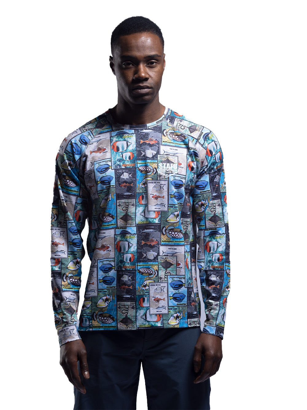 Tasman Yuvarlak Yaka UV Korumalı Performans T-shirt - Stamp - Stafu Pro Series