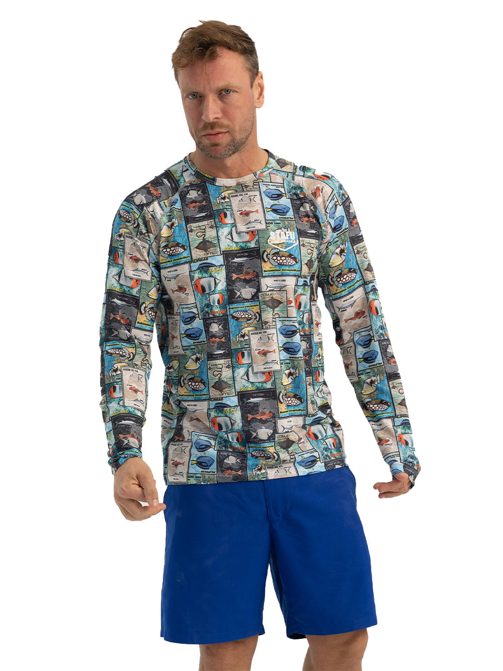 Tasman Yuvarlak Yaka UV Korumalı Performans T-shirt - Stamp - Stafu Pro Series