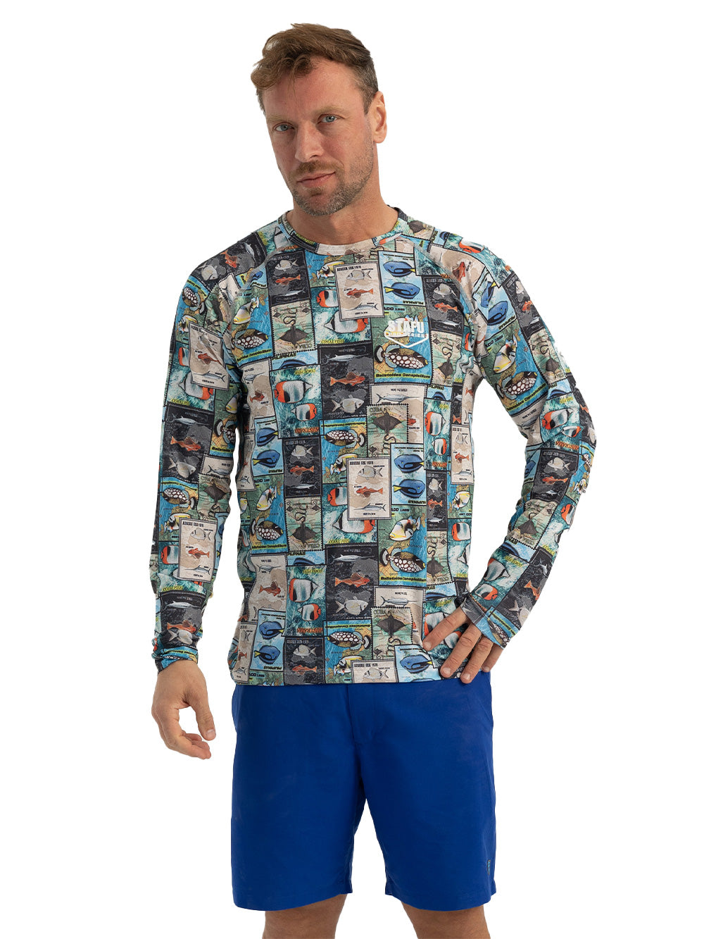 Tasman Yuvarlak Yaka UV Korumalı Performans T-shirt - Stamp - Stafu Pro Series