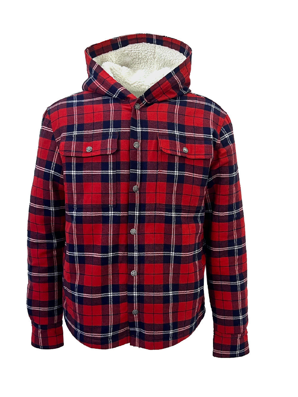 Yellowstone Kapşonlu Sherpa Ceket - Kırmızı Ekose - Stafu Pro Series