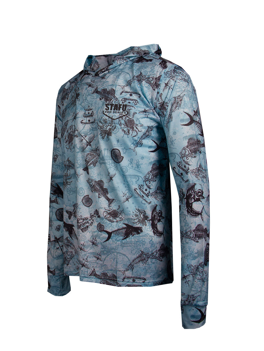 Zero Kapüşonlu Uzun Kollu UV Korumalı Performans T-shirt - Paleo Blue - Stafu Pro Series