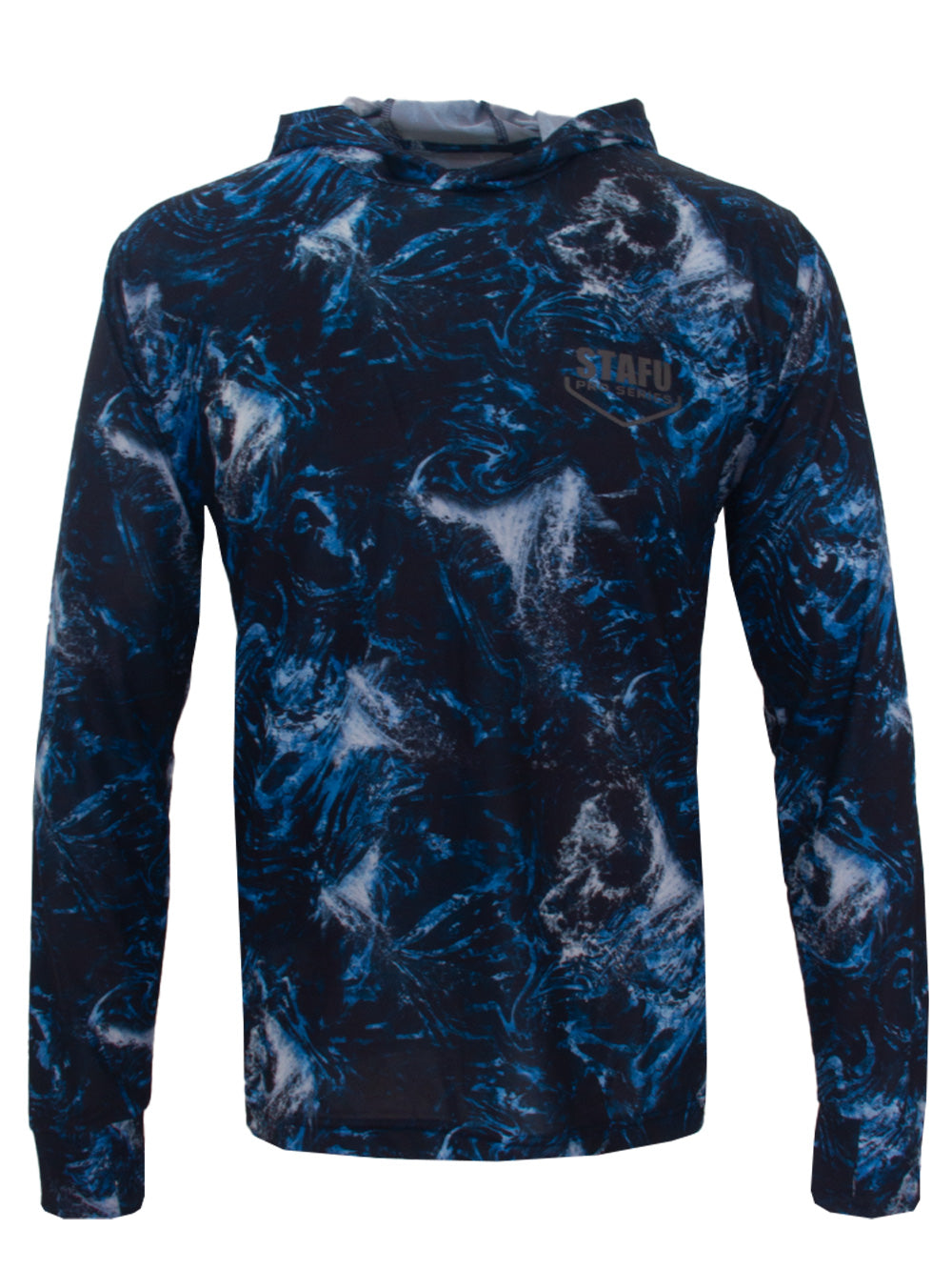 Zero Kapüşonlu Uzun Kollu UV Korumalı Performans T-shirt - Dark Storm - Stafu Pro Series