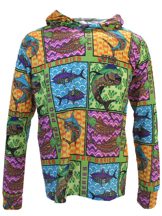 Zero Kapüşonlu Uzun Kollu UV Korumalı Performans T-shirt - Fish Eye - Stafu Pro Series