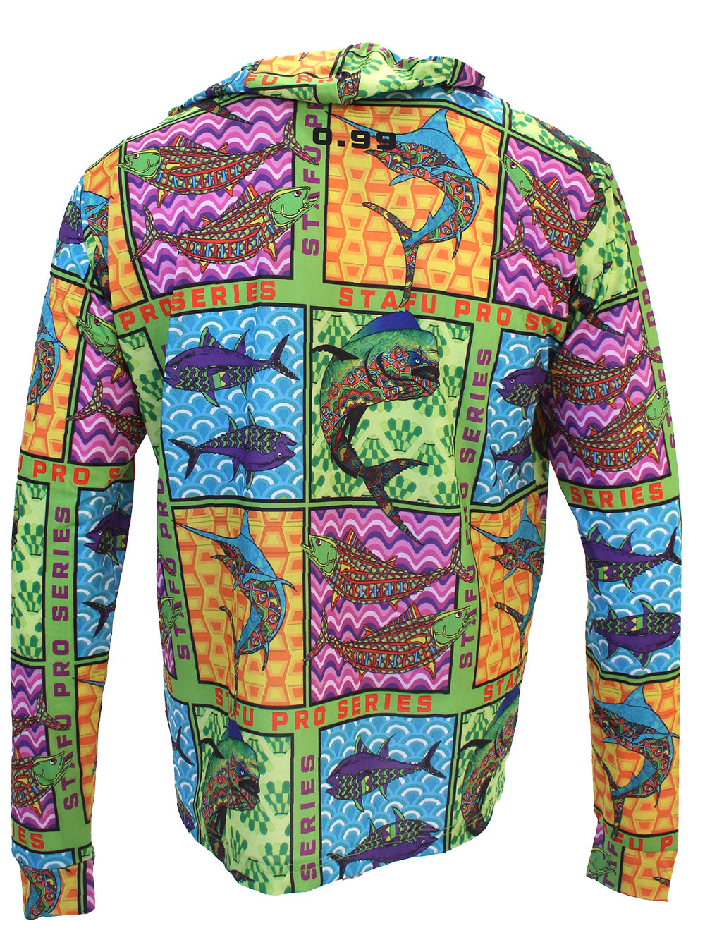 Zero Kapüşonlu Uzun Kollu UV Korumalı Performans T-shirt - Fish Eye - Stafu Pro Series