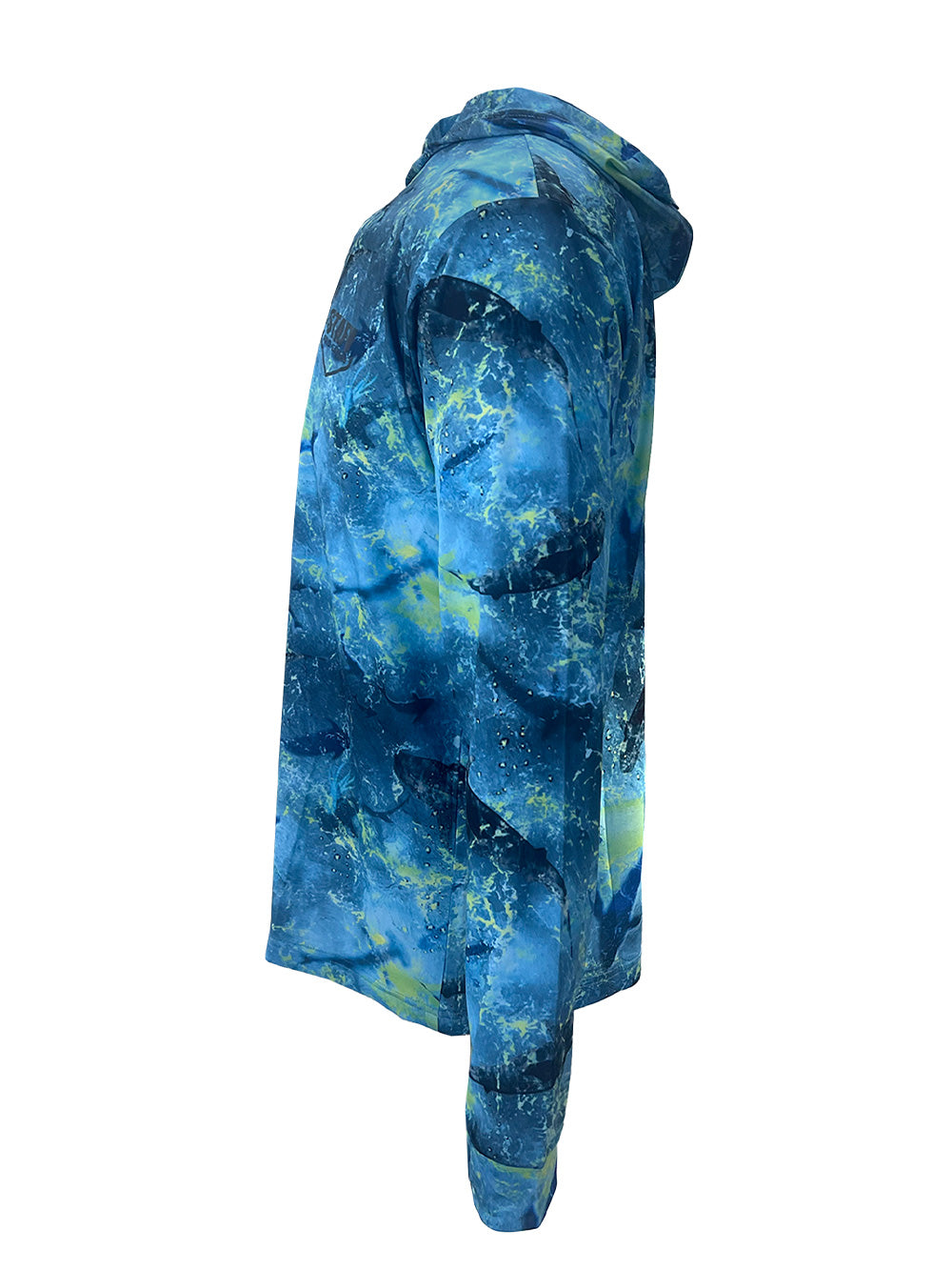 Zero Kapüşonlu Uzun Kollu UV Korumalı Performans T-shirt - Shark Blue Lime - Stafu Pro Series