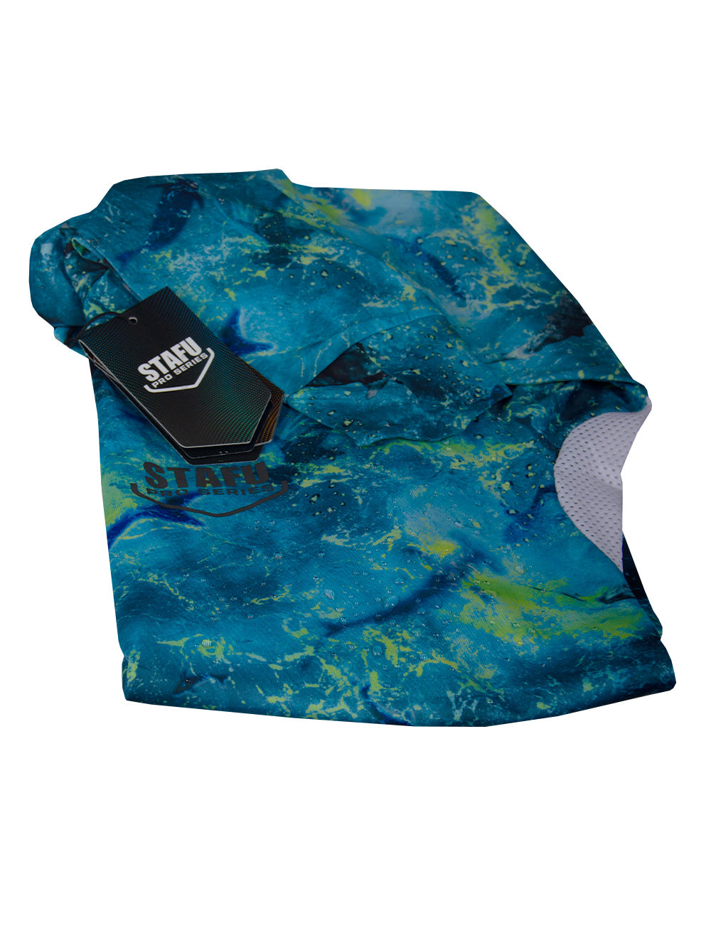 Zero Kapüşonlu Uzun Kollu UV Korumalı Performans T-shirt - Shark Blue Lime - Stafu Pro Series