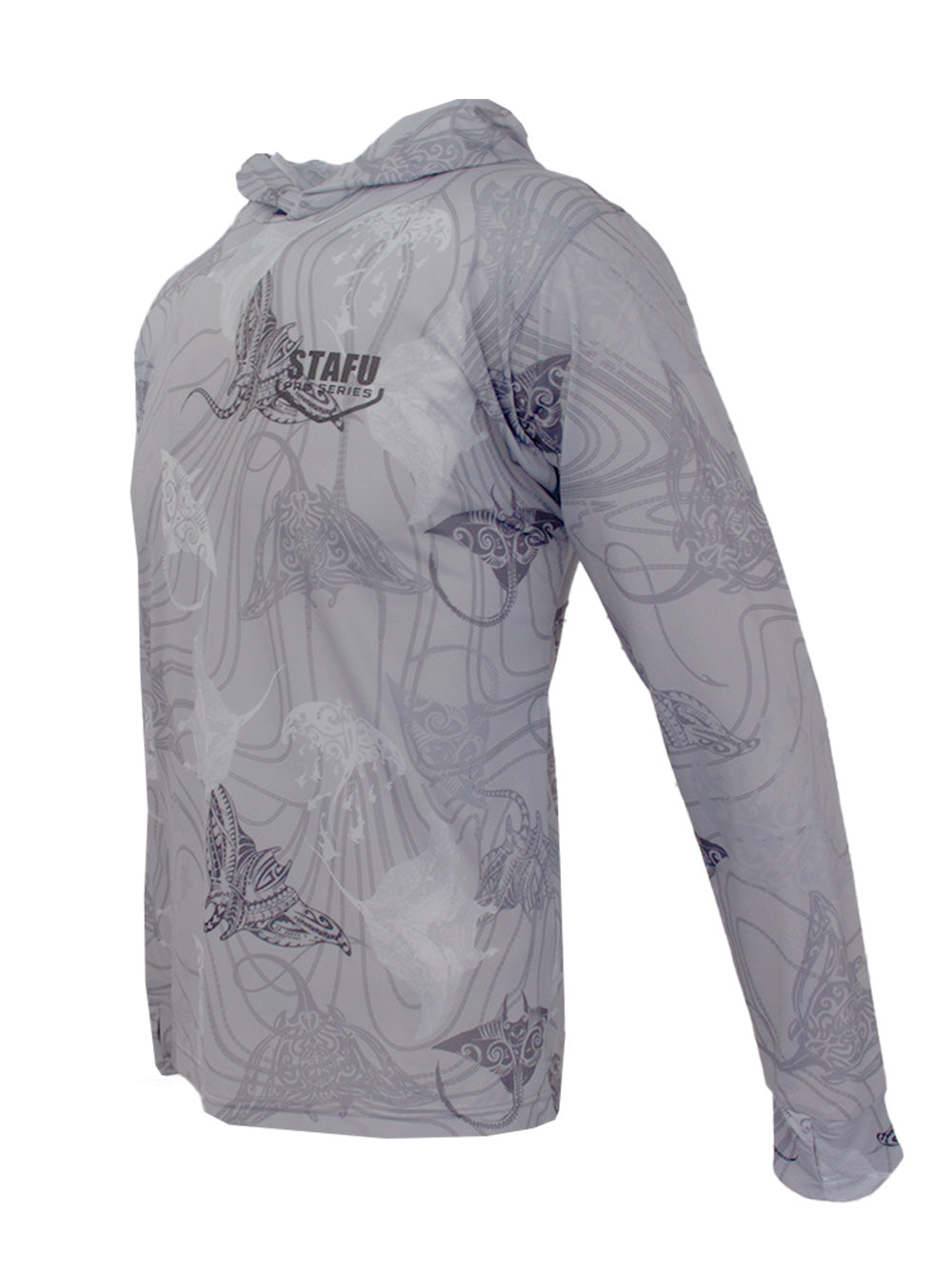 Zero Kapüşonlu Uzun Kollu UV Korumalı Performans T-shirt - Manta Gri - Stafu Pro Series