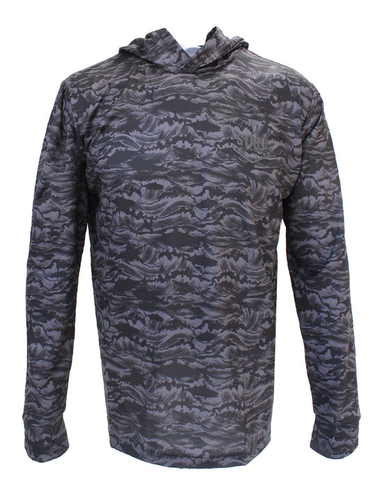 Zero Kapüşonlu Uzun Kollu UV Korumalı Performans T-shirt - Signature Siyah - Stafu Pro Series