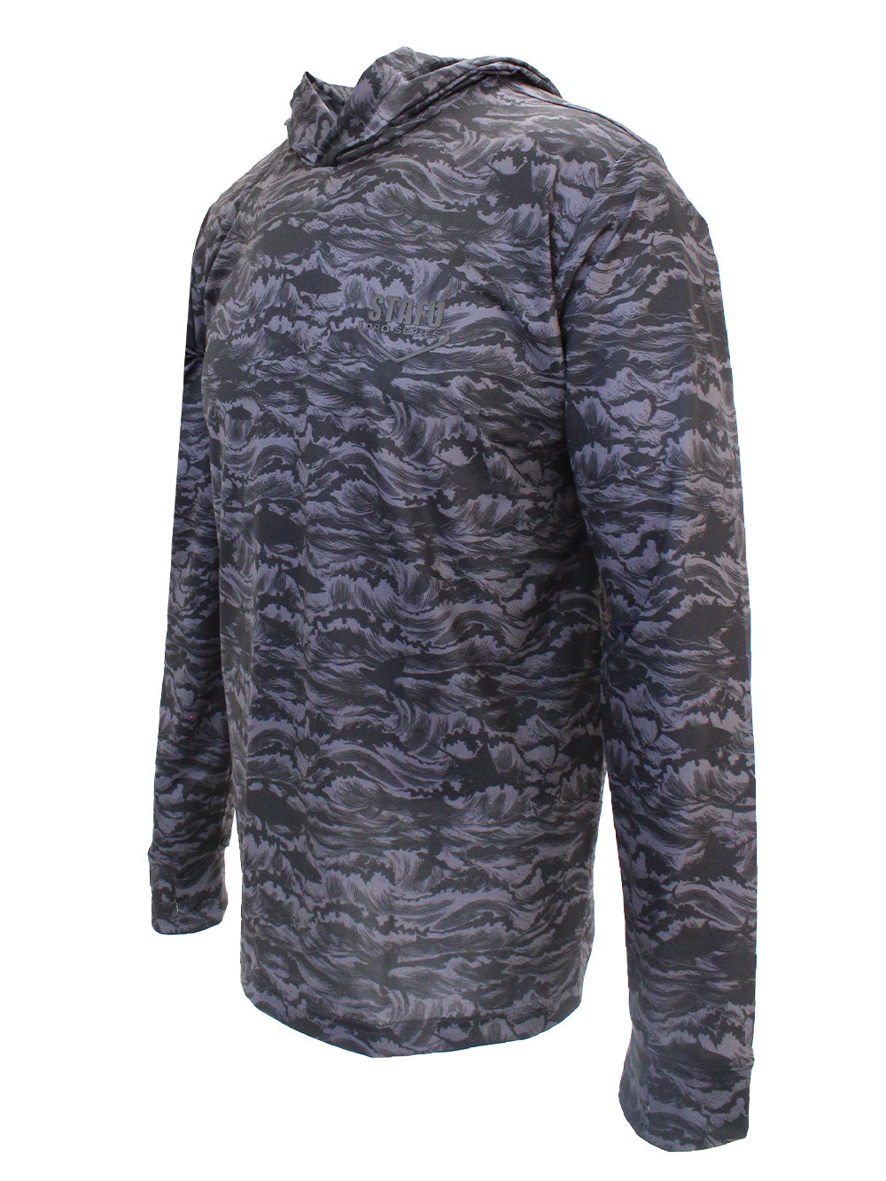 Zero Kapüşonlu Uzun Kollu UV Korumalı Performans T-shirt - Signature Siyah - Stafu Pro Series