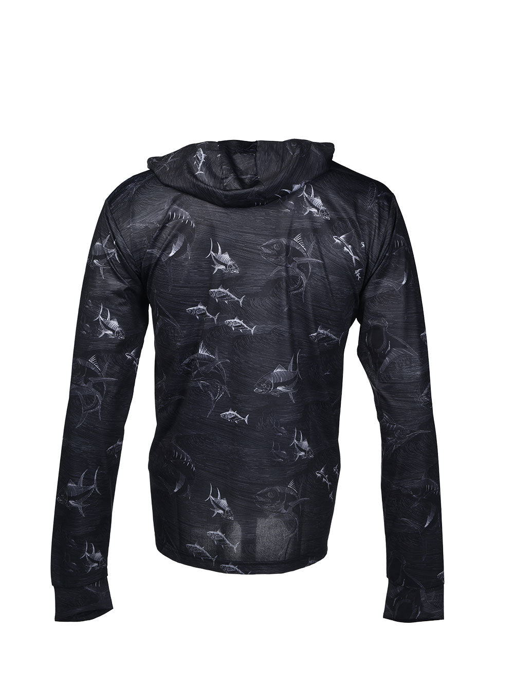Zero Kapüşonlu Uzun Kollu UV Korumalı Performans T-shirt - Frenzy Black
