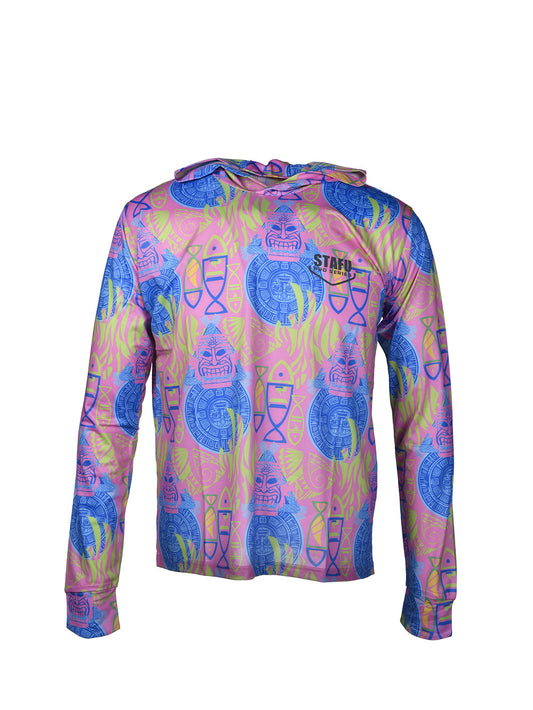 Zero Kapüşonlu Uzun Kollu UV Korumalı Performans T-shirt Samoa Pink