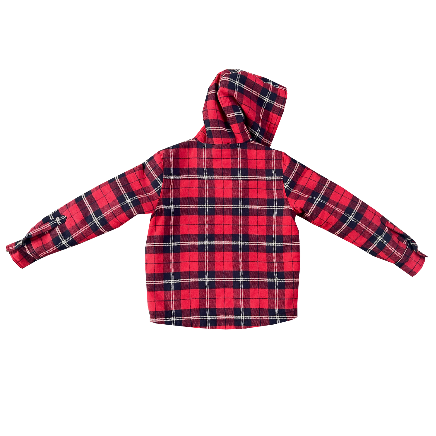 Yellowstone Jr. Hooded Sherpa Jacket - Red Plaid