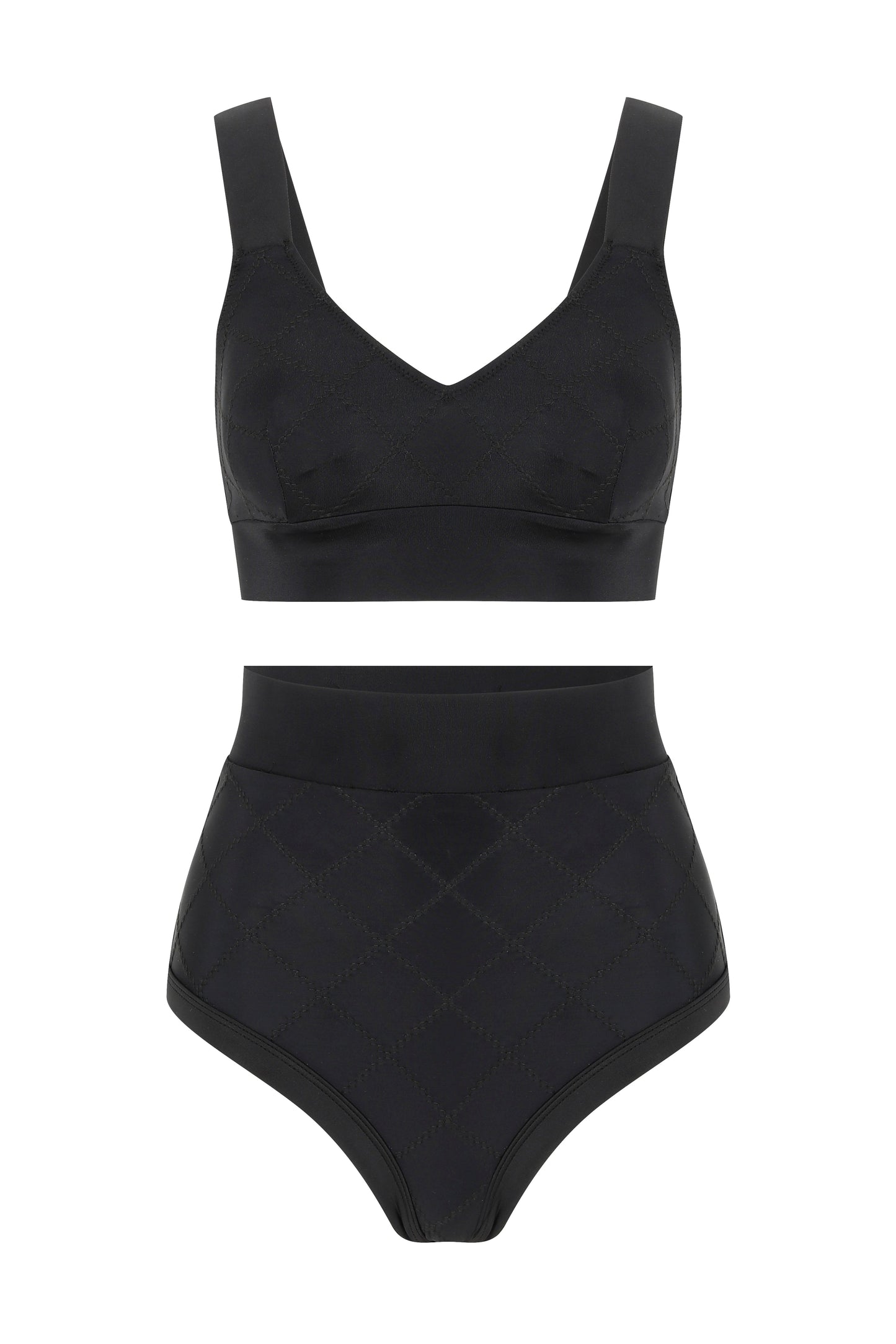Marla Kadın Yüksek Bel Bikini - Siyah - Stafu Pro Series