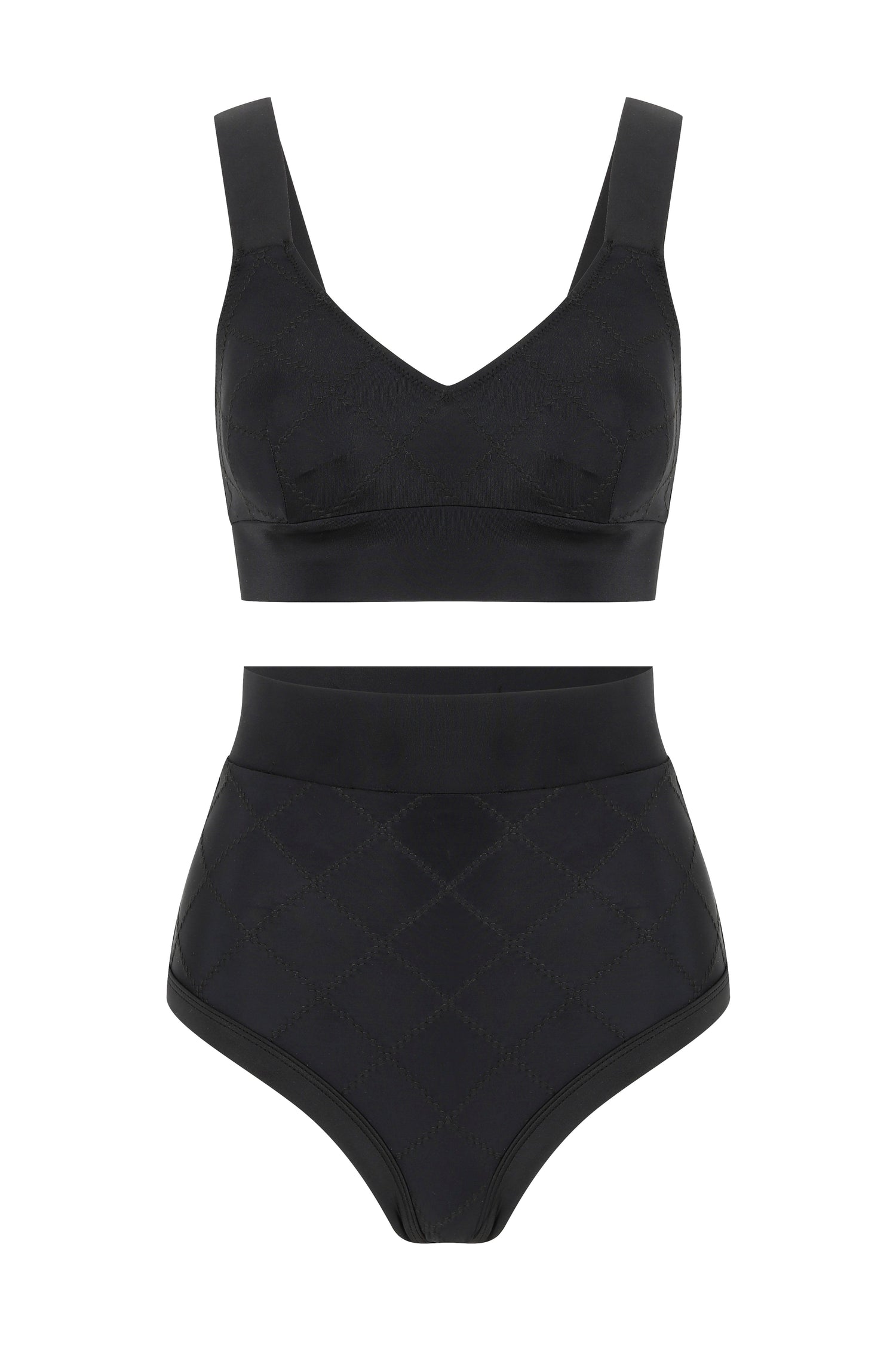 Marla Kadın Yüksek Bel Bikini - Siyah - Stafu Pro Series