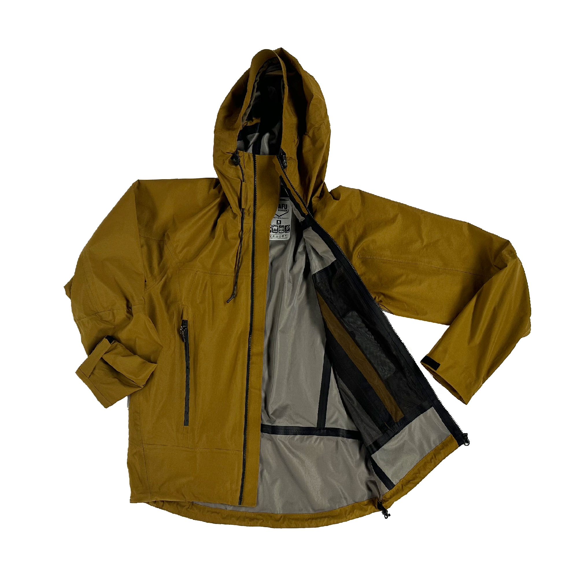Baffin Unisex Hooded Fisherman Sailor Mustard Rain Jacket