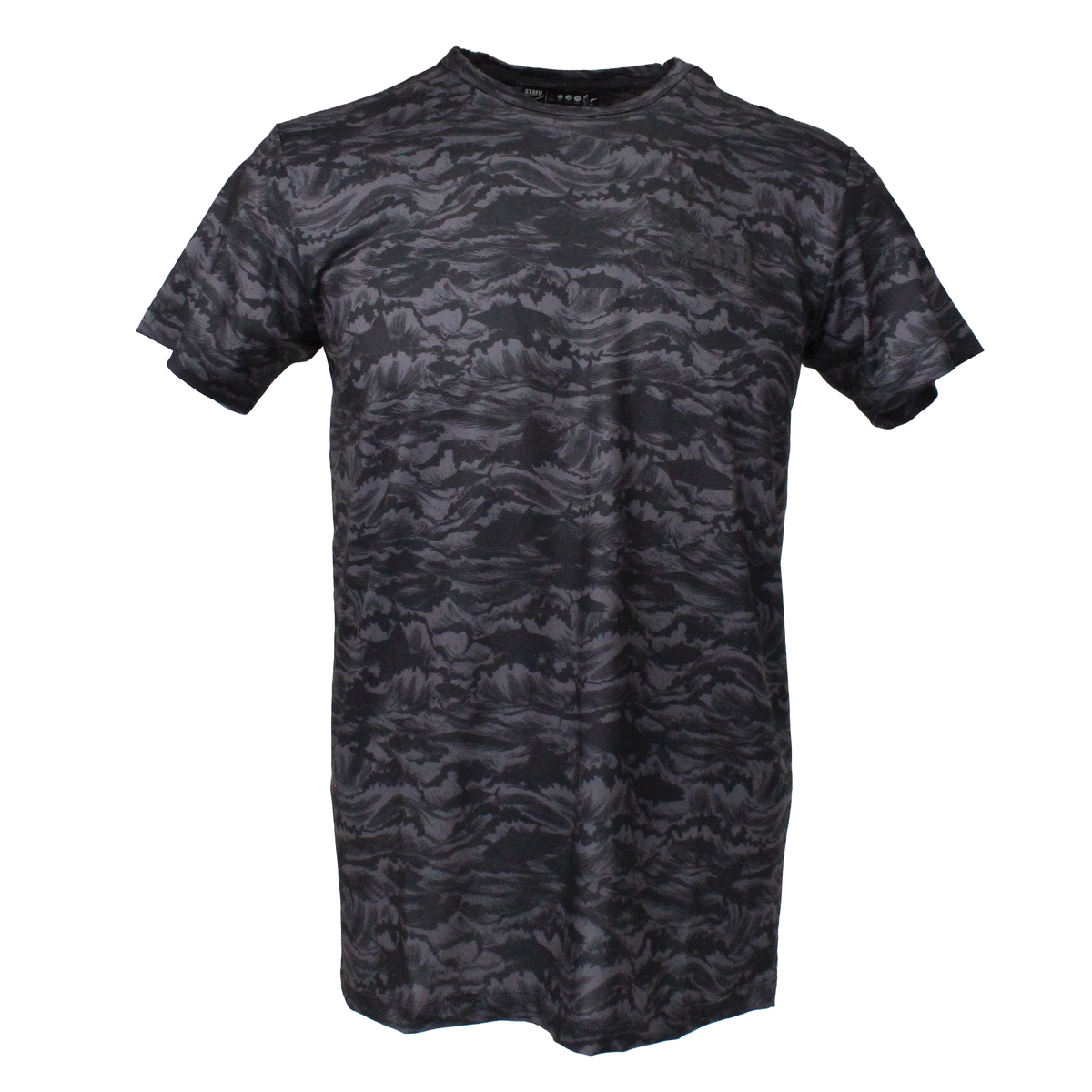 .99 Erkek Kısa Kollu, Ultra Hafif Balıkçı Yelkenci Signature Desenli Siyah UV Korumalı Tişört
