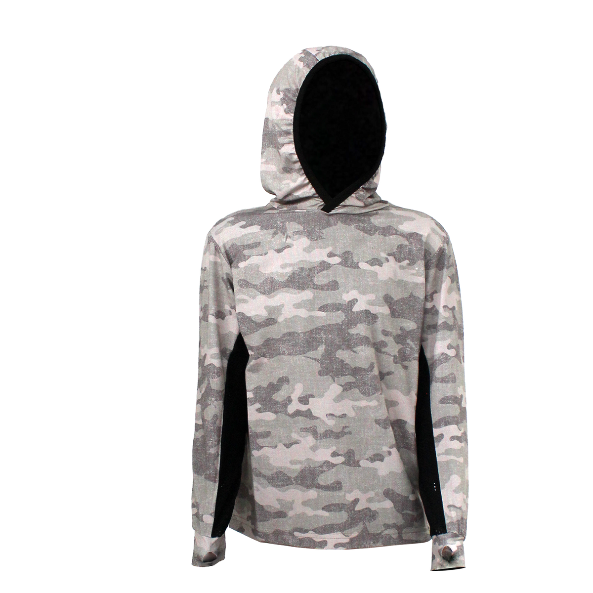 Atlan Junior Hooded Long Sleeve Fisherman Sailor Camo Patterned Brown UV Protected Shirt