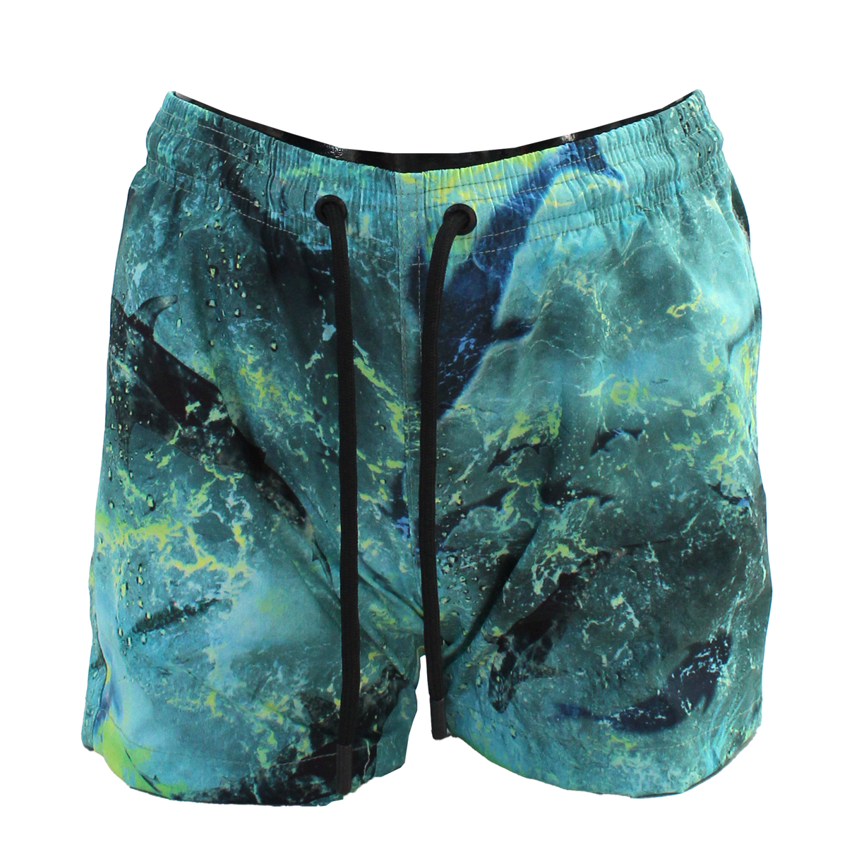 Salty Dog Junior Fast Drying Shark Patterned Lime Swimshort