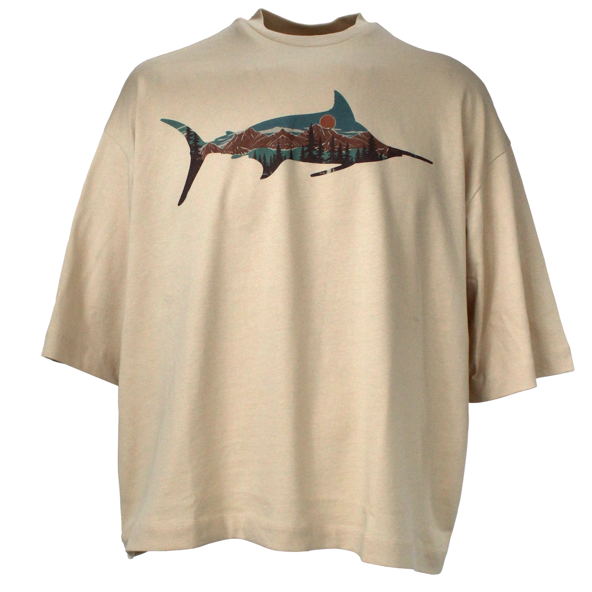 Bora Bora Loose T-Shirt - Sword Fish - Beige