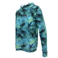 .99 Hooded Performance Long Sleeve Shirt - Shark Lime