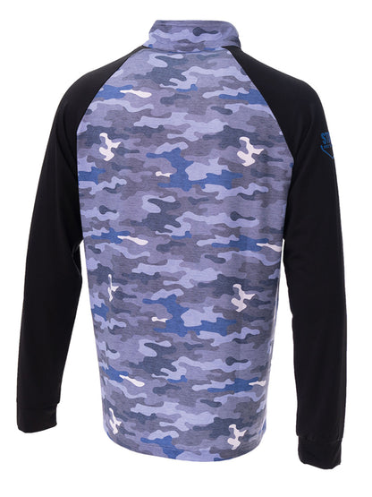 Aboard Half Zip UV Protection Performance T-shirt - Blue