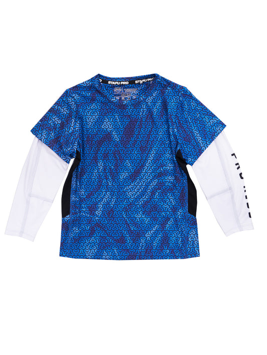 Ahoy Jr. Çift Kollu UV Korumalı T-shirt - Trophy Mavi - Stafu Pro Series