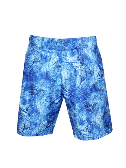 Andaman Adjustable Waist Shorts - Marlin Mania Blue