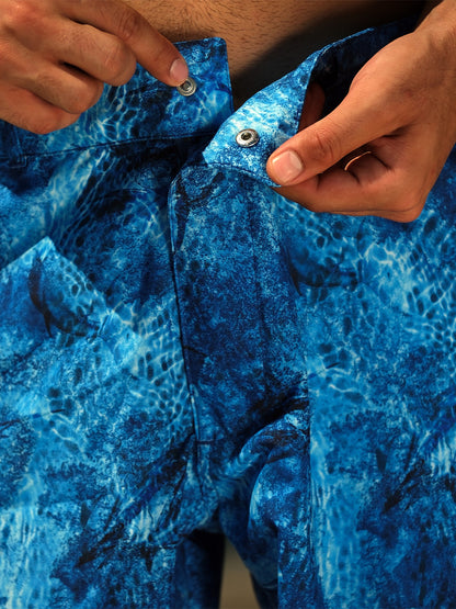 Andaman Adjustable Waist Shorts - Marlin Mania Blue