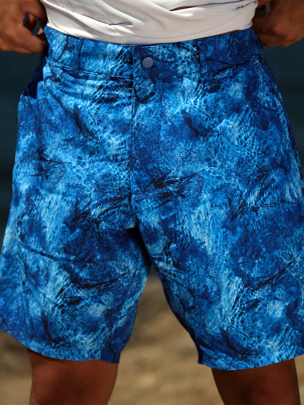 Andaman Adjustable Waist Shorts - Marlin Mania Blue
