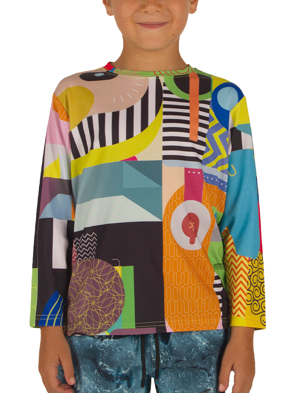 Apex Jr. UV Uzun Kollu T-Shirt - Colorful Faces