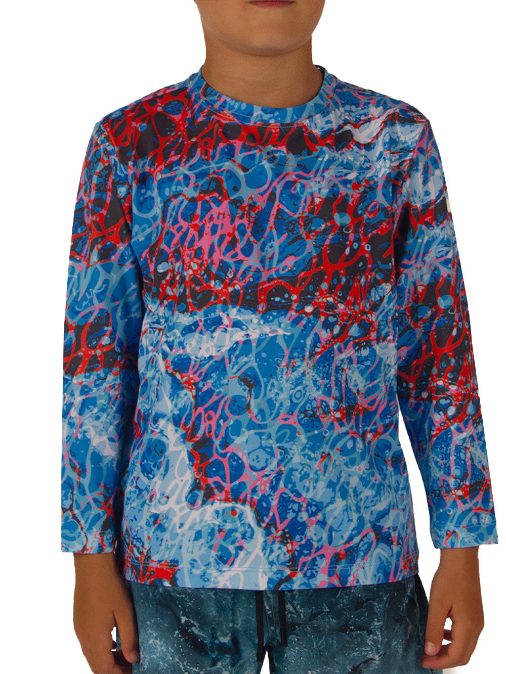 Apex Jr. UV Uzun Kollu T-Shirt - Coral Mavi