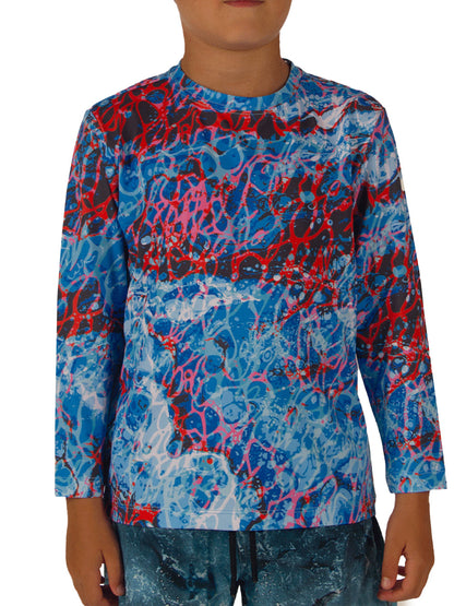 Apex Jr. UV Uzun Kollu T-Shirt - Coral Mavi
