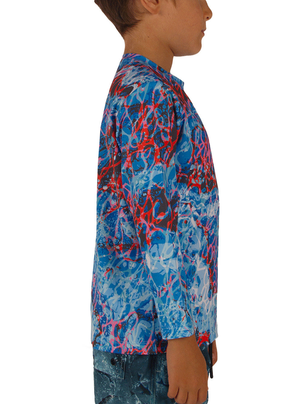 Apex Jr. UV Uzun Kollu T-Shirt - Coral Mavi