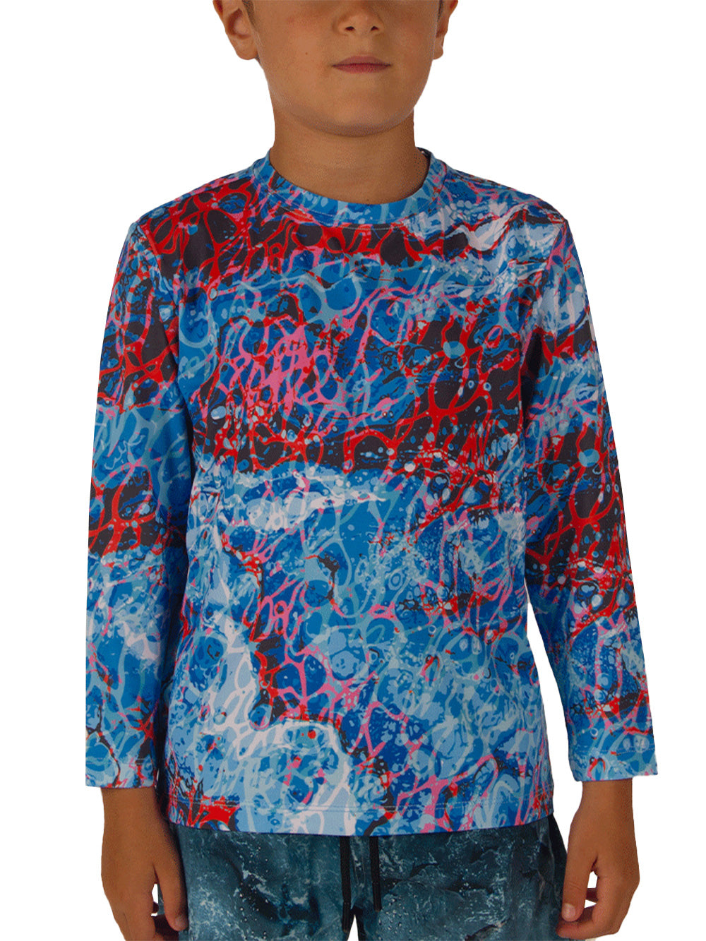 Apex Jr. UV Uzun Kollu T-Shirt - Coral Mavi