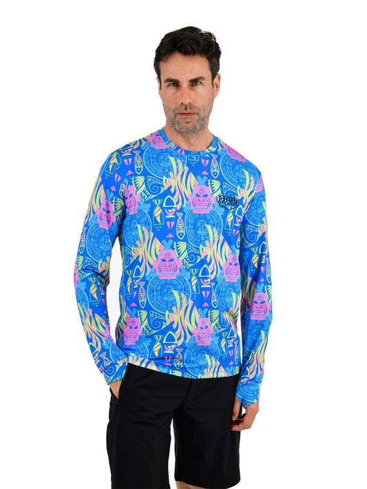 Apex UV Uzun Kollu Performans T-Shirt -Samoa Blue